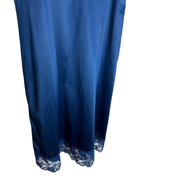 Vintage 60s Blue Lace Below Knee Slip Large - Picture 3 of 7